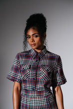 Load image into Gallery viewer, Plaid Short Sleeve Button Up Shirt