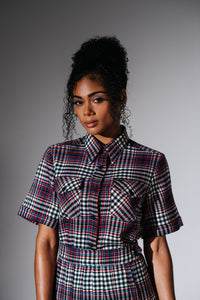 Plaid Short Sleeve Button Up Shirt