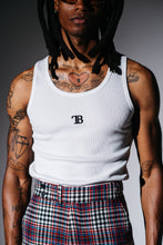 Load image into Gallery viewer, Mens Embroidered Logo Tank - White
