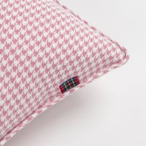 Pink houndstooth Throw Pillow