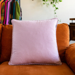 Pink houndstooth Throw Pillow