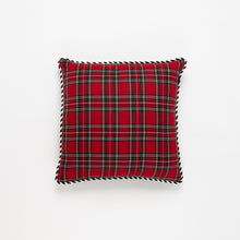 Load image into Gallery viewer, Red/ Navy Tartan Throw Pillow
